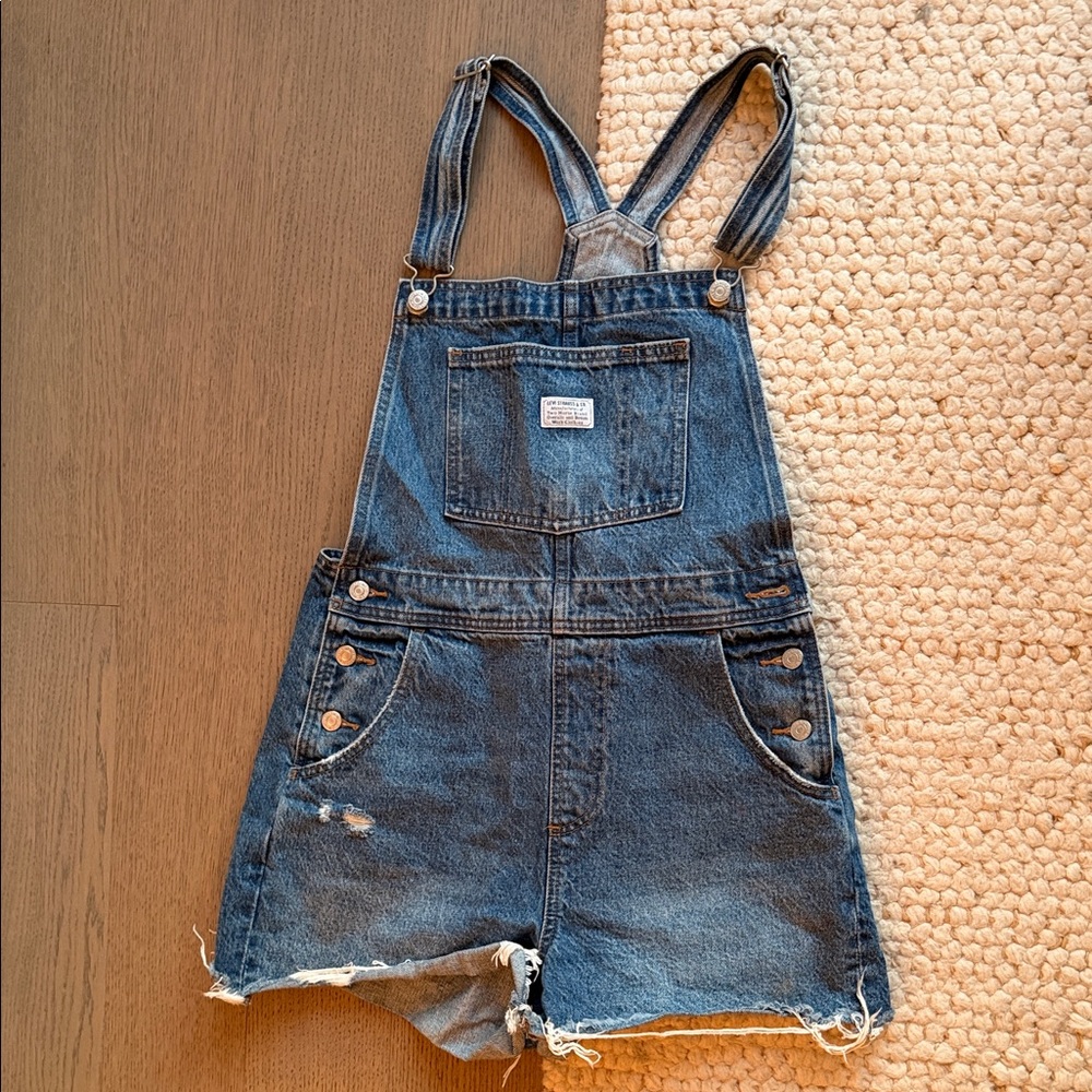 Levi's Women's Blue and Navy Overalls